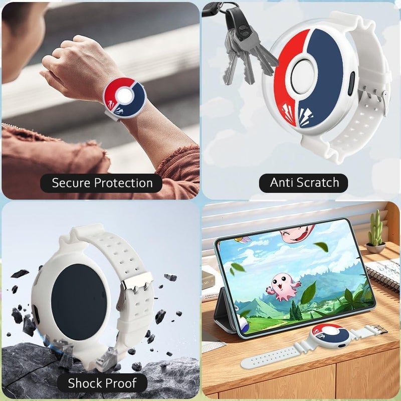 Chanvoo Soft Silicone Band Compatibile with Poke Go Plus + 2023, Protective Case Adjustable Wristband (White) - Image 3